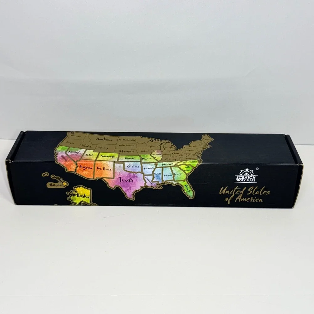 Scratch Story Maps United States Deluxe Scratch Off Travel Map with Accessories